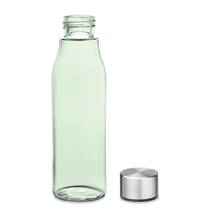 Glass drinking bottle 500 ml transparent green item picture open