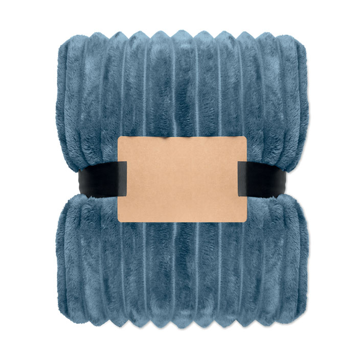 Coperta a righe in pile RPET Petrolio item picture back
