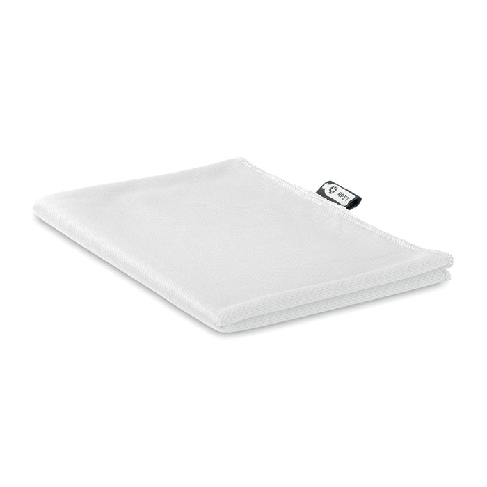RPET sports towel and pouch Bianco item picture side