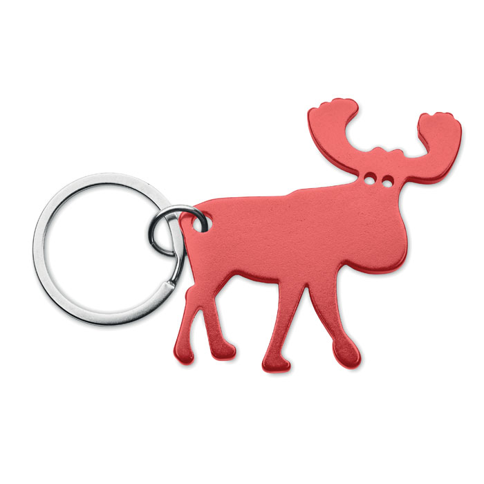 Recycled aluminium key ring Rosso item picture open