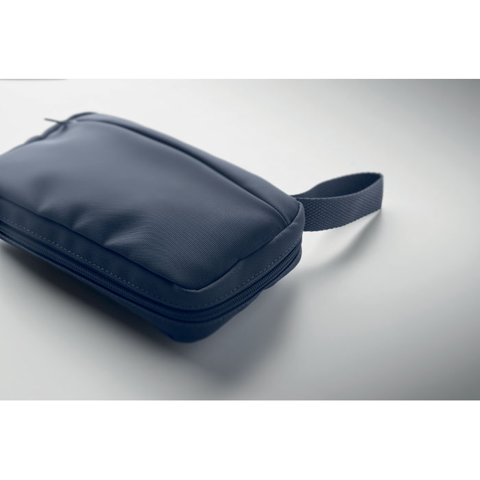 Beauty case 600D RPET Francese Navy item detail picture