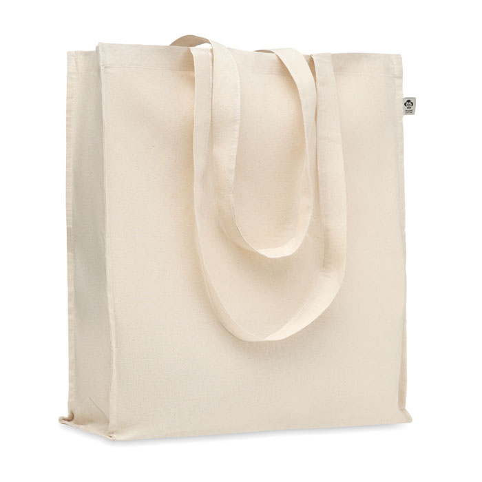 Organic cotton shopping bag Beige item picture front