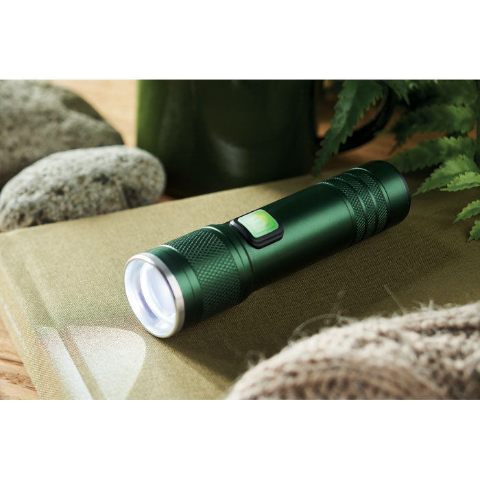 Rechargeable COB light torch Verde Scuro item ambiant picture