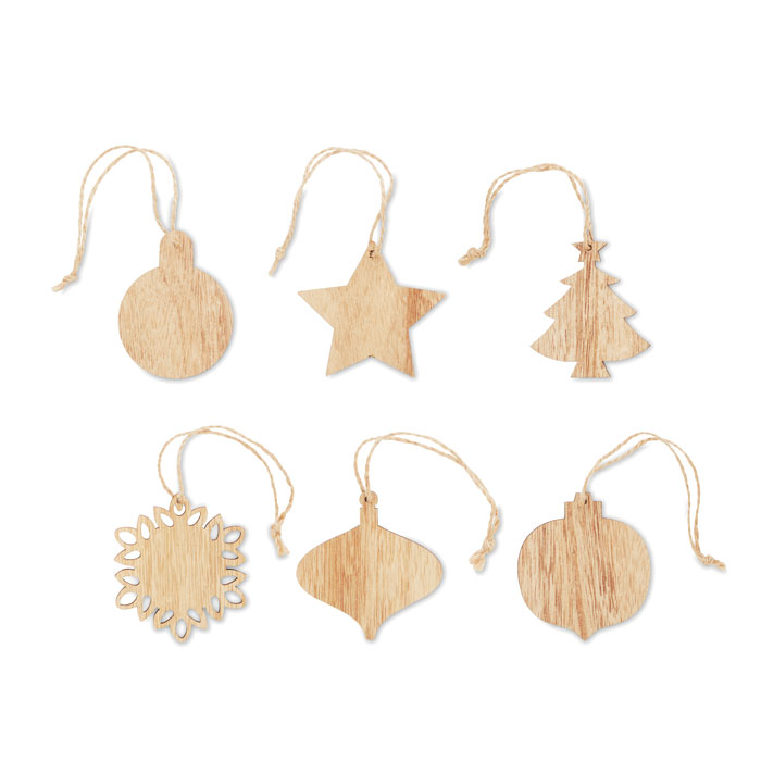 Set of wooden Xmas ornaments Legno item picture front