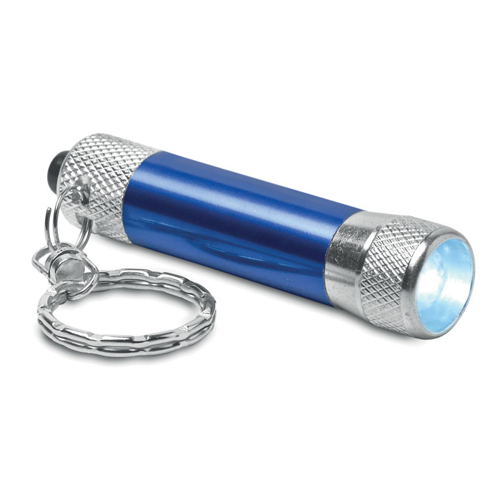 Aluminium torch with key ring Blu item picture back