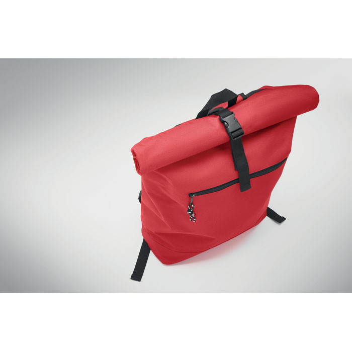 600Dpolyester rolltop backpack Rosso item detail picture