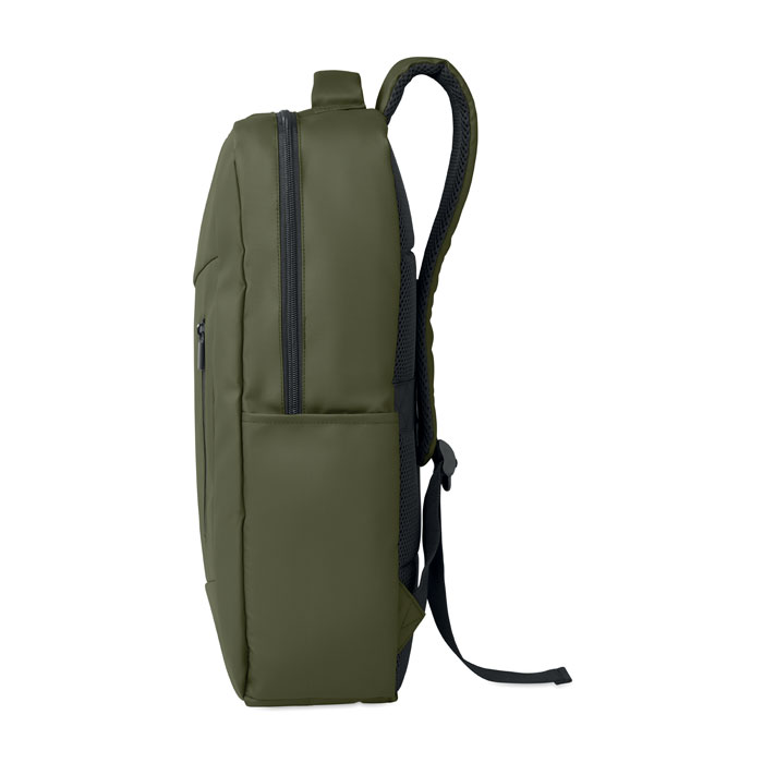 15" PU RPET laptop backpack Verde Militare item picture 2