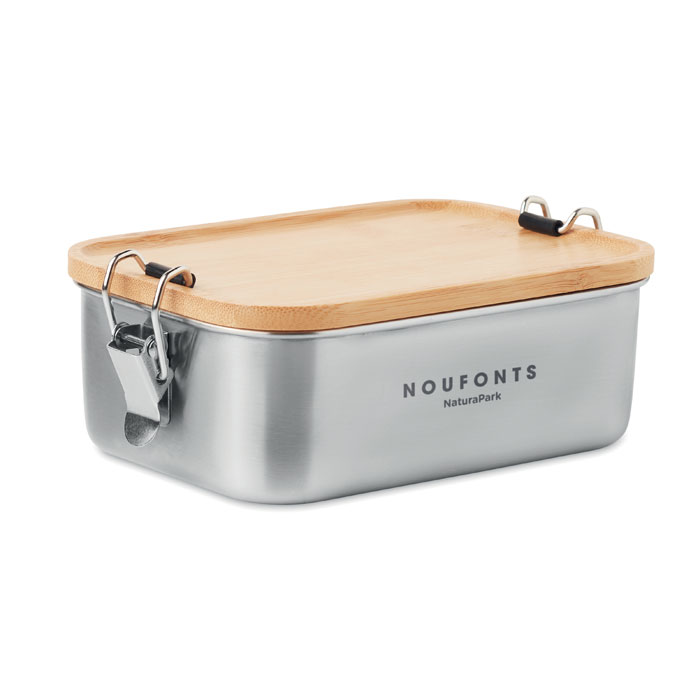 Stainless steel lunch box 750ml Legno item picture printed
