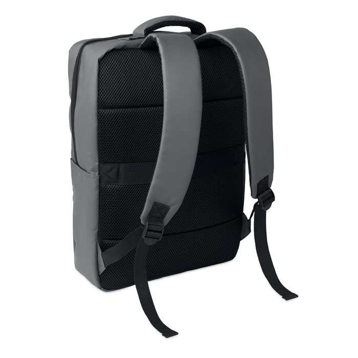 15" PU RPET laptop backpack Grigio Pietra item picture back