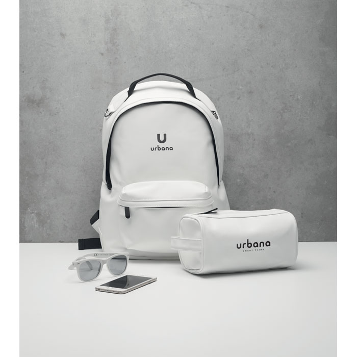 Laptop 15" soft PU backpack Bianco item picture printed