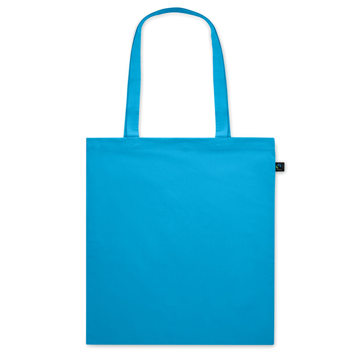 Fairtrade shopping bag140gr/m² Turchese item picture open