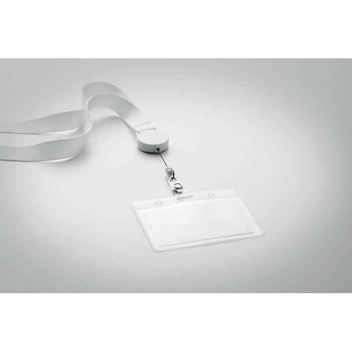Lanyard retractable clip Bianco item picture top