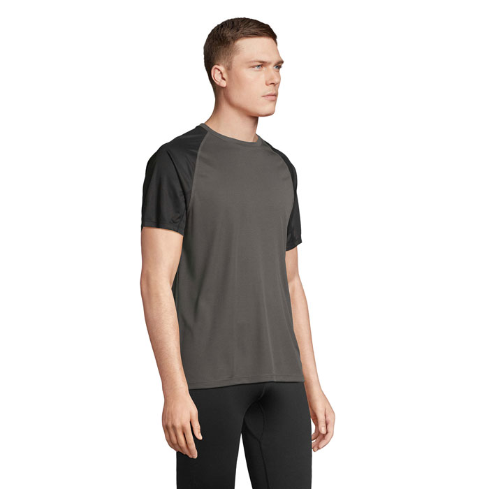 VORTEX RAGLAN T-SHIRT Black/Charcoal Grey item picture side