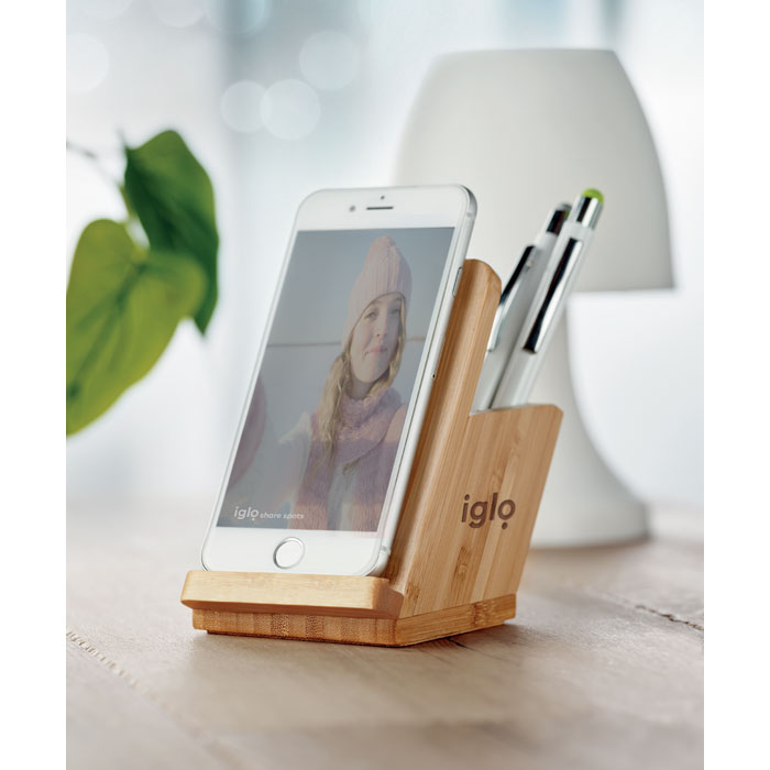Caricatore wireless e p.penna wood item picture printed