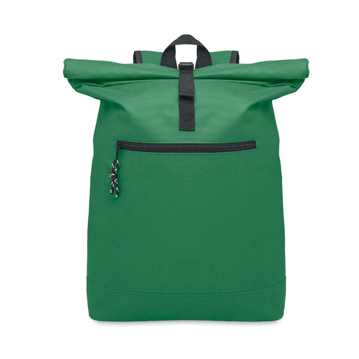 600Dpolyester rolltop backpack Verde Scuro item picture front