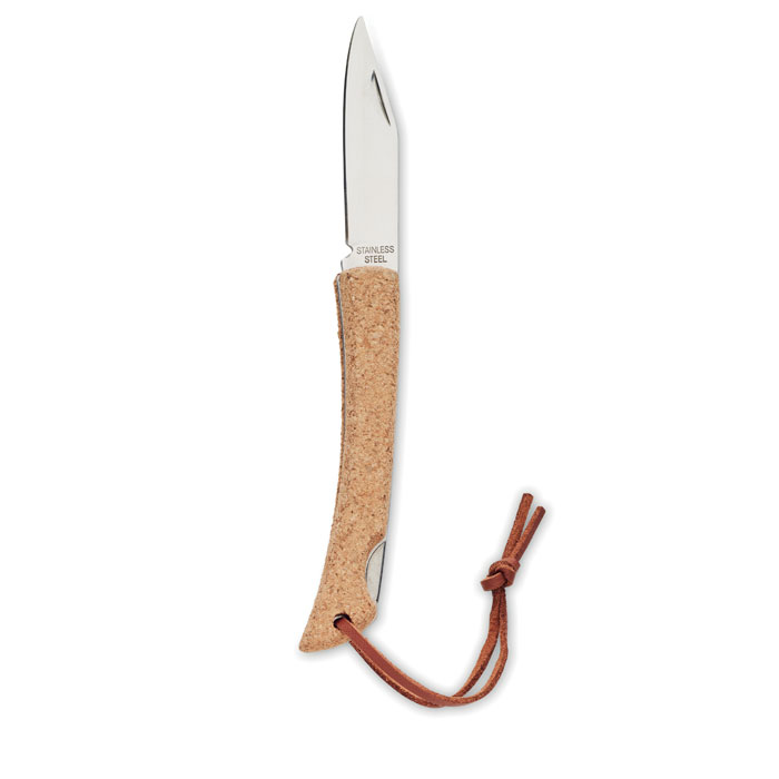 Foldable knife with cork Beige item picture side