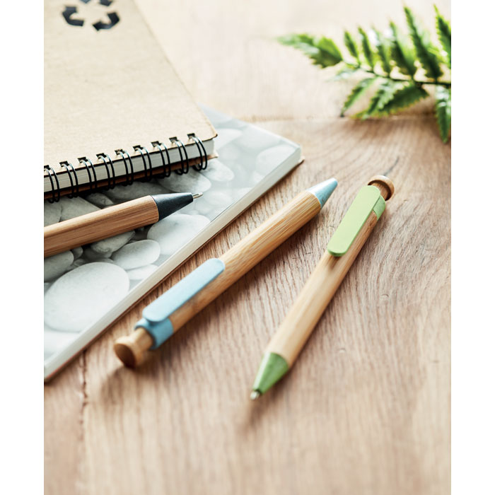 Bamboo/Wheat-Straw ABS ball pen Blu item ambiant picture
