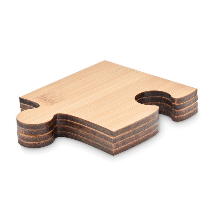 Set di 4 sottobicchieri puzzle wood item picture back