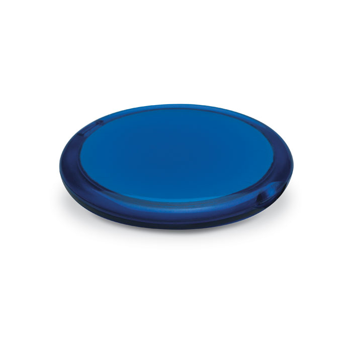 Rounded double compact mirror transparent blue item picture front