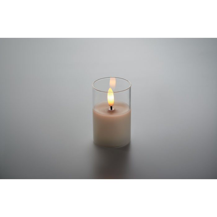 LED wax candle in glass holder Bianco item detail picture