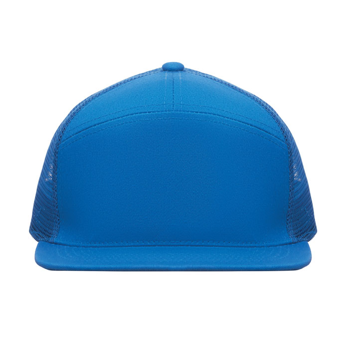 7 panel flat visor cap Blu Royal item picture back