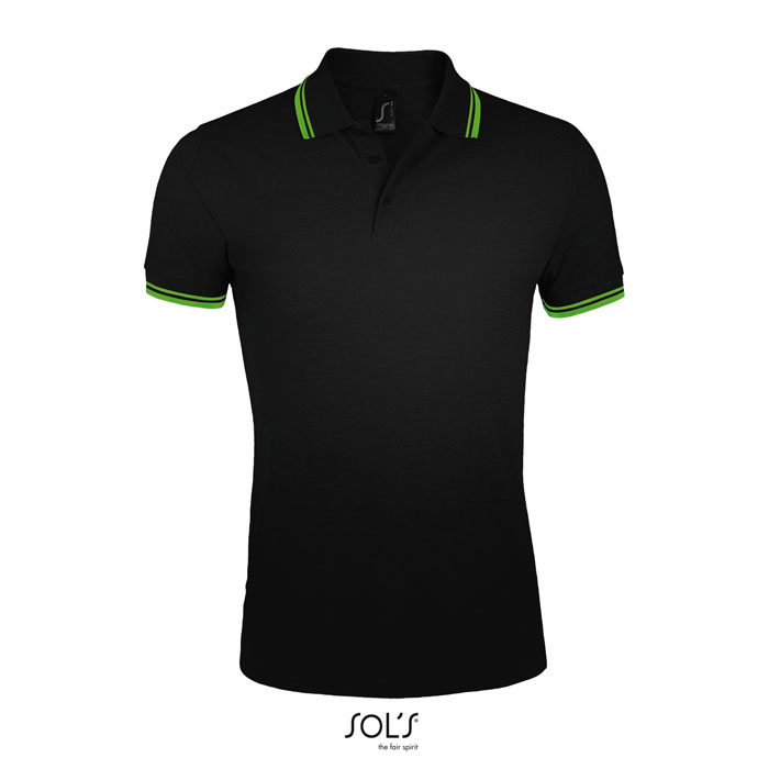 PASADENA polo uomo 200g Black/Lime item picture front