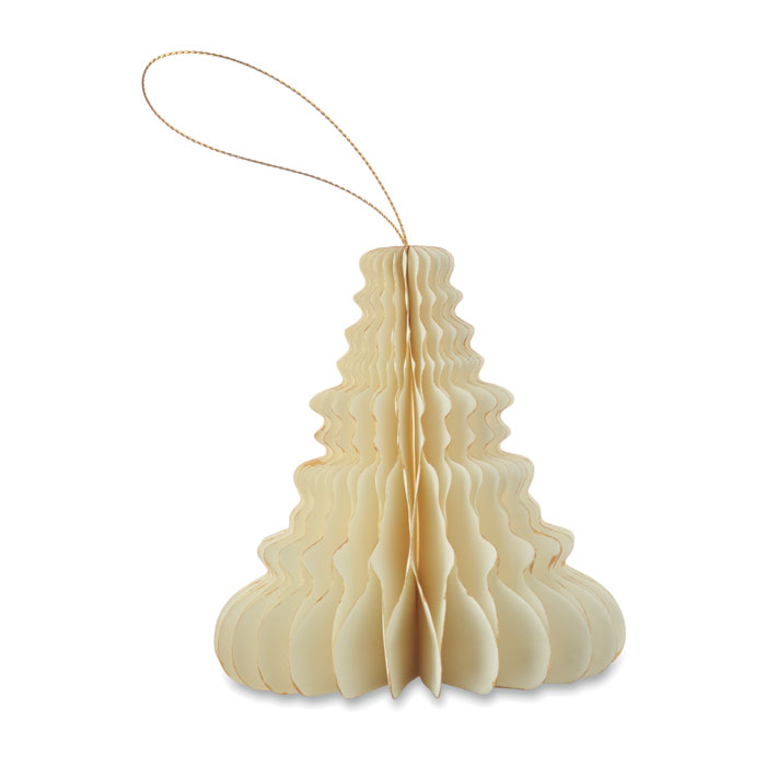 Christmas paper tree hanger Beige item picture top
