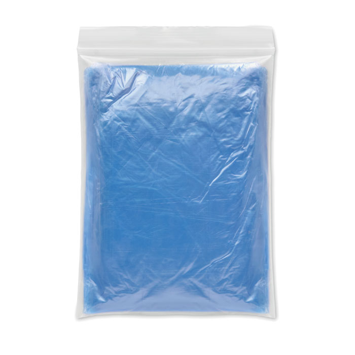 Poncho pieghevole in polybag Blu item picture open