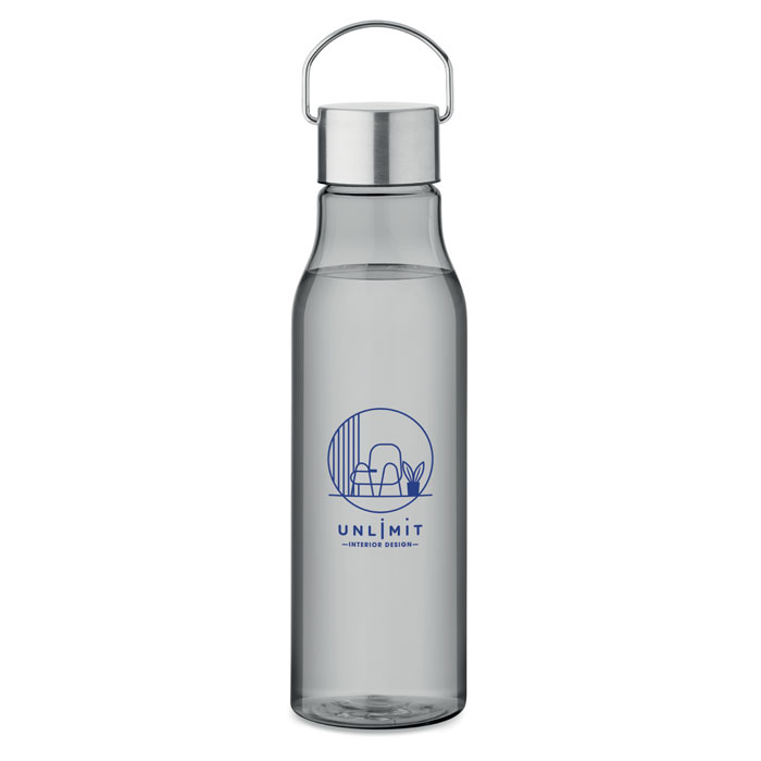 RPET bottle with PP lid 600 ml Grigio Trasparente item picture printed