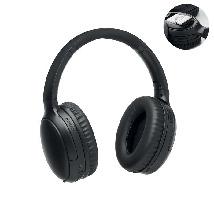 Foldable headphones in pouch Nero item picture front