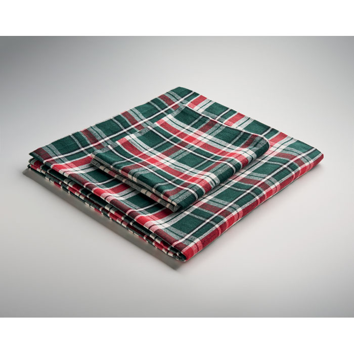 Chequer cotton tablecloth set Multicolore item picture open