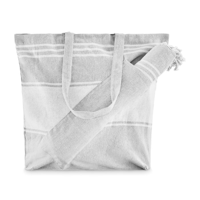 Borsa da spiaggia con telo Grigio item picture front