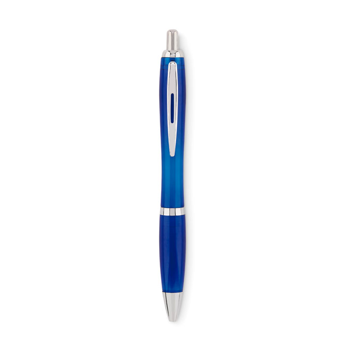 Ball pen in RPET Blu Trasparente item picture side