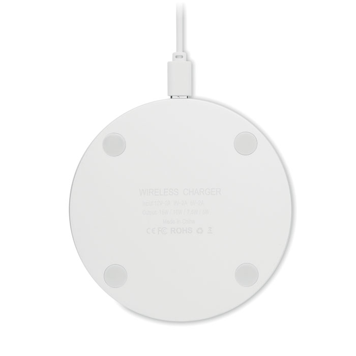 Glass wireless 10W charger Bianco item picture top