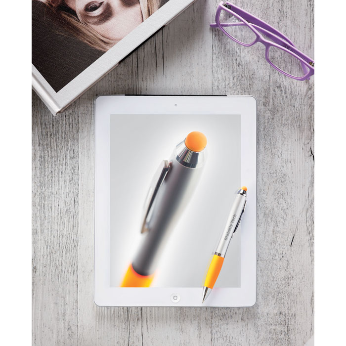 Stylus ball pen orange item picture printed