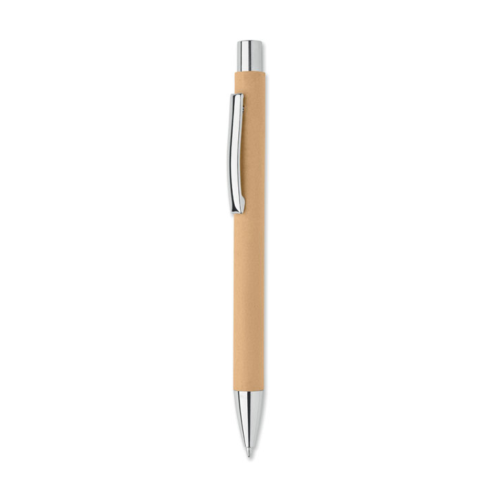 Recycled paper push ball pen Beige item picture front