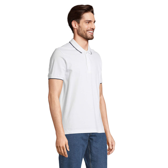 PALERMO POLO White/French Navy item picture side