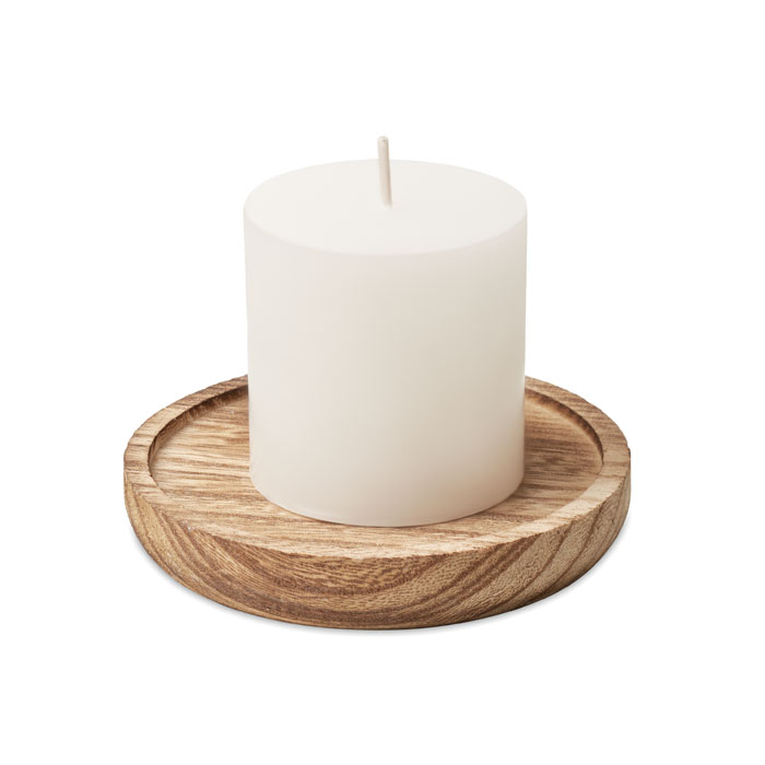 Candle on round wooden base Legno item picture front