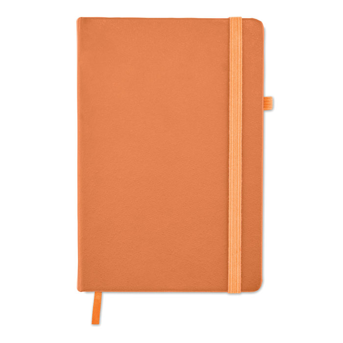 Recycled Leather A5 notebook Arancio item picture open