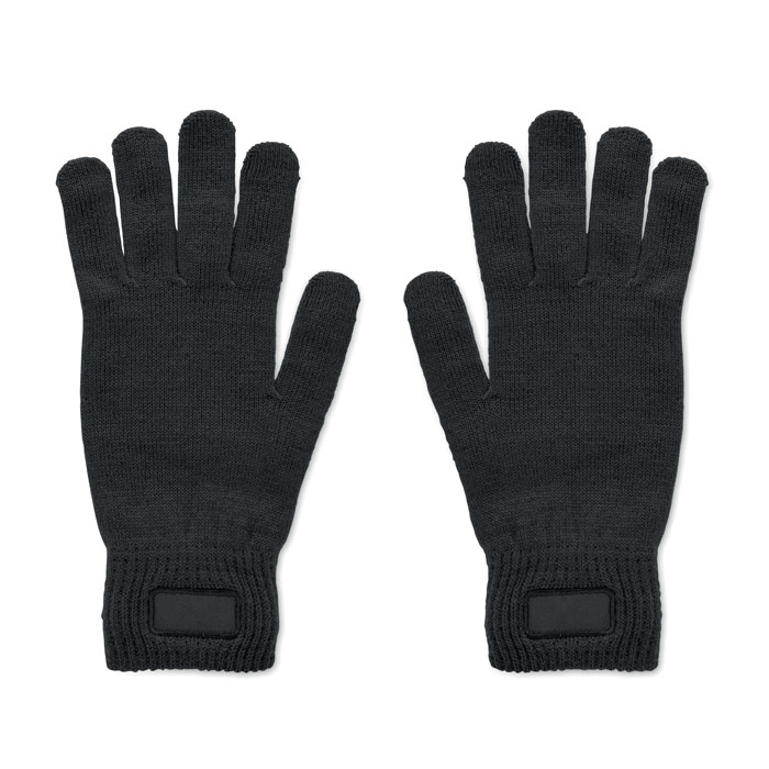 Knitted gloves in RPET Nero item picture front