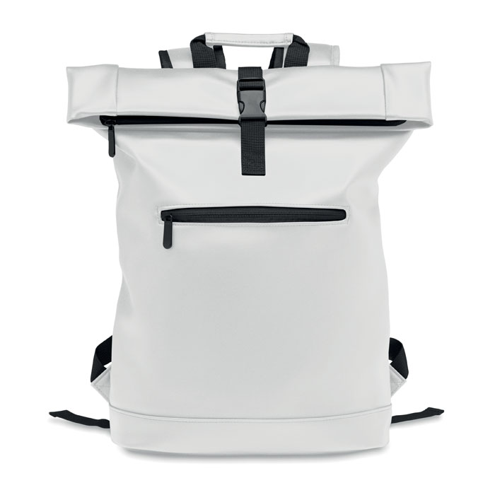 Laptop PU Rolltop backpack Bianco item picture front