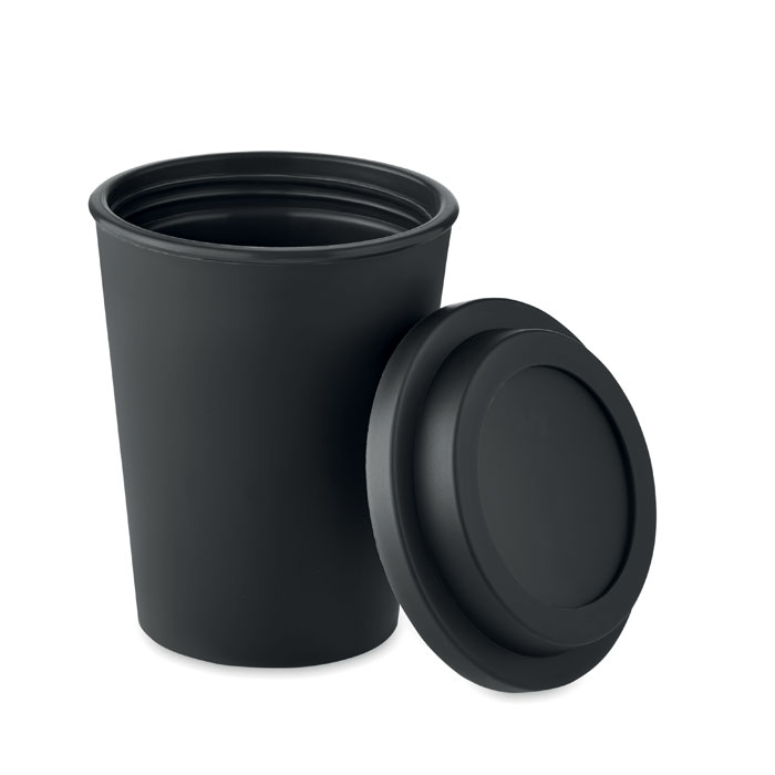 Double wall tumbler PP 300 ml Nero item picture side