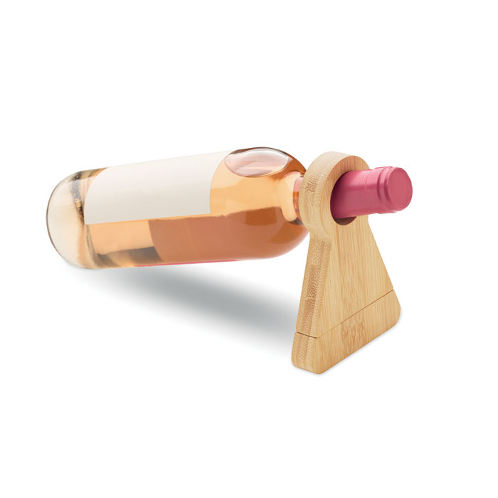 Bamboo bottle stand & opener Legno item picture side