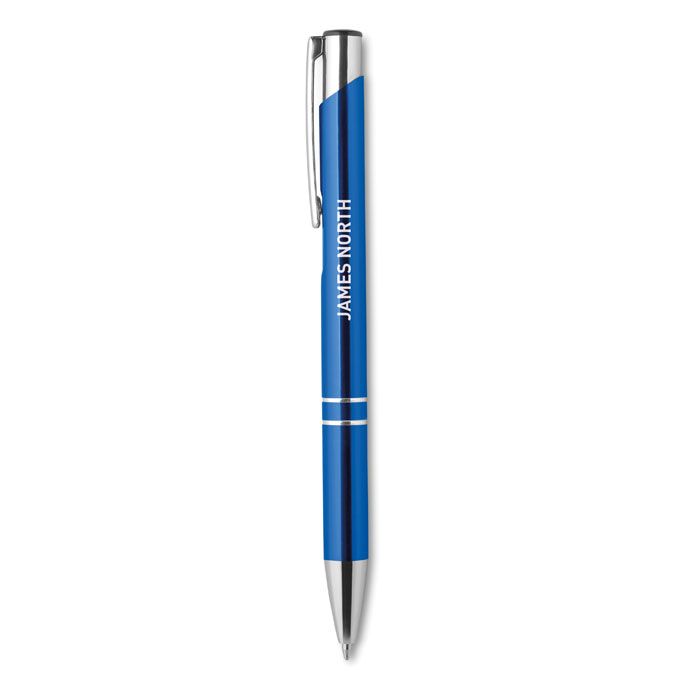 Push button aluminium pen Blu Royal item picture printed