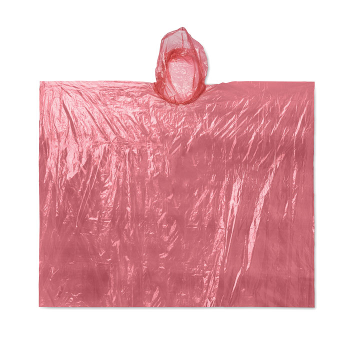 Poncho pieghevole in polybag Rosso item picture side