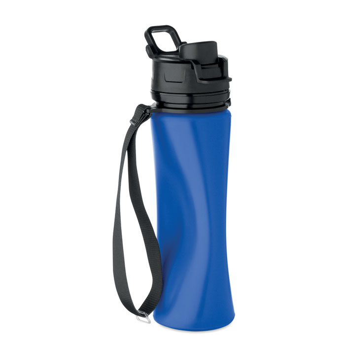 Foldable silicone sports bottle Blu Royal item picture side