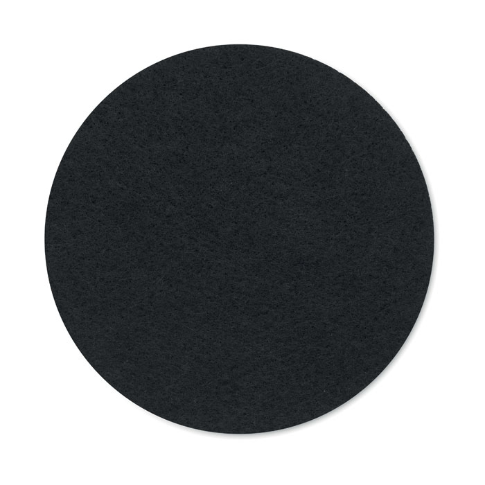 Round coaster in RPET felt Nero item picture open