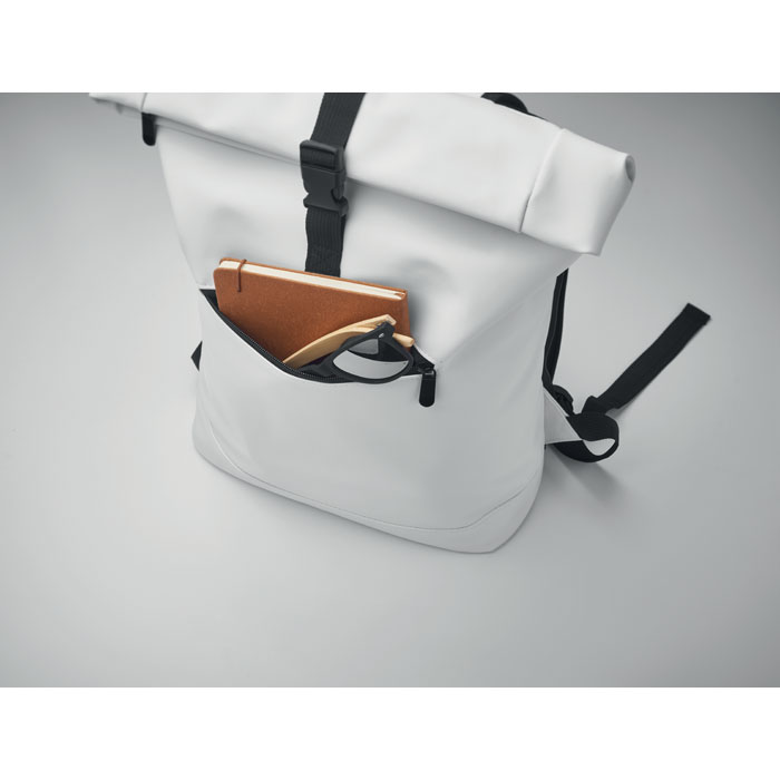 Laptop PU Rolltop backpack Bianco item picture 6