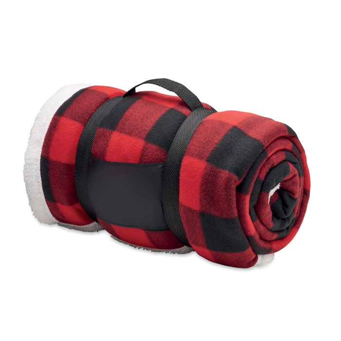 RPET sherpa fleece blanket Rosso item picture open