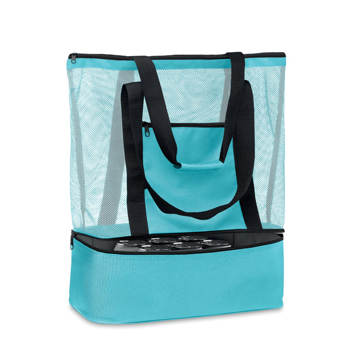 Mesh Shopping bag in 600D RPET turquoise item picture top